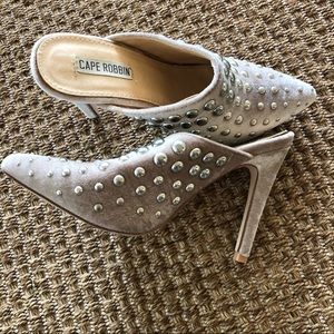 Women’s velvet mule heels